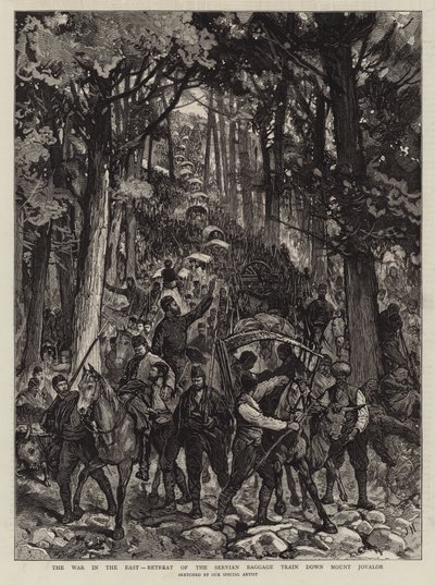 La Guerra en el Este, Retiro del Tren de Equipajes Servio por el Monte Jovalor de Joseph Nash